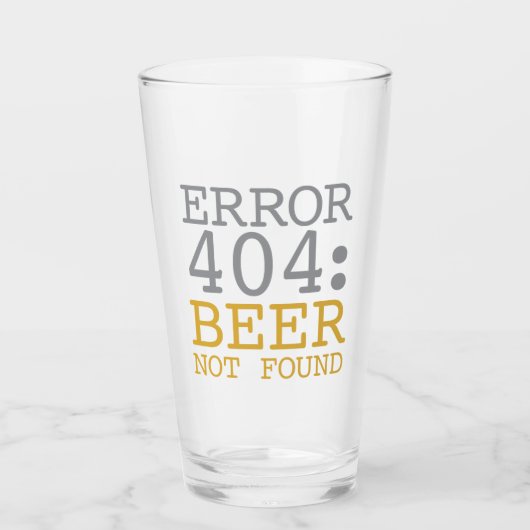 エラー404ビールが見つからない タンブラーグラス (正面)