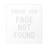 エラー404ページが見つからないミーム透かしロゴ ノートパッド (正面)