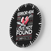 エラー404愛が見つからないおもしろい、アンチ – バレンタイン ラージ壁時計 (傾斜)