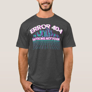 エラー404感情が見つからないスカイラインVaporwave Tシャツ
