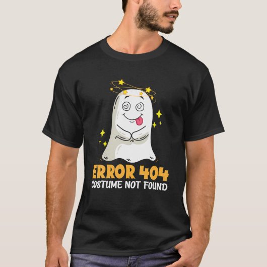 エラー404見つからない面白いハロウィーン精神幽霊L Tシャツ (正面)