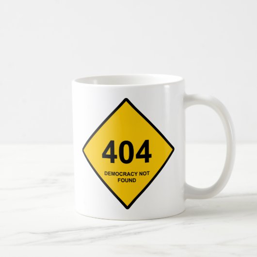 エラー404:民主主義が見つからない コーヒーマグカップ (右)