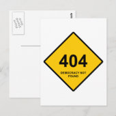 エラー404：民主主義が見つからない ポストカード (正面/裏面)