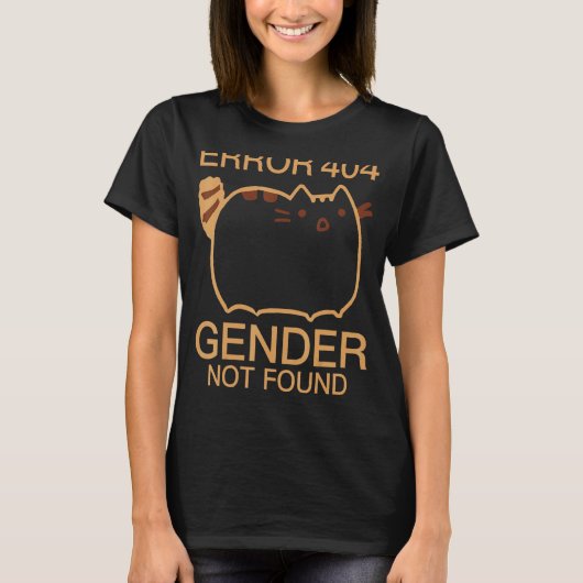 エラー404 Genderが見つからないCat Agender非バイナリ Tシャツ (正面)