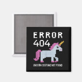 エラー404 Unicornコスチュームがハロウィンプログラムを見つけた マグネット (正面/裏面)
