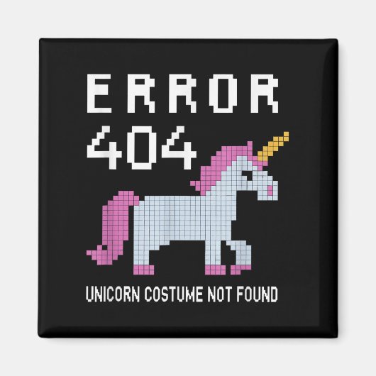 エラー404 Unicornコスチュームがハロウィンプログラムを見つけた マグネット (正面)