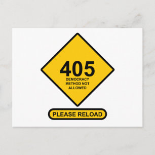 エラー405:デモクラシー方式が許可されない ポストカード
