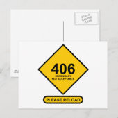 エラー406：民主主義が受け入れられない ポストカード (正面/裏面)