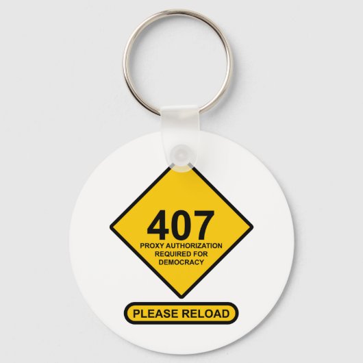 エラー407：民主主義プロキシ認証が必要 キーホルダー (正面)