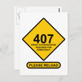 エラー407：民主主義プロキシ認証が必要 ポストカード (正面/裏面)