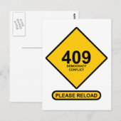 エラー409：民主主義の競合 ポストカード (正面/裏面)