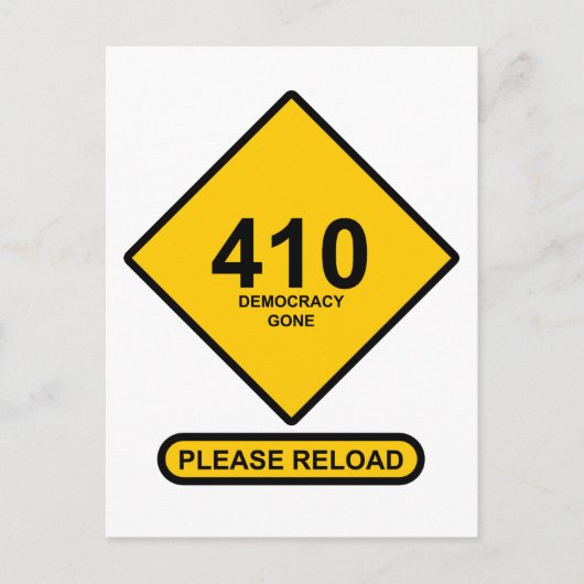 エラー410：民主主義が消えた ポストカード (正面)