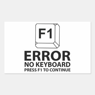 エラーNoキーボードF1キーを押して続行 長方形シール