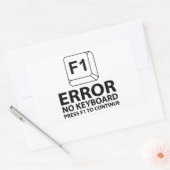 エラーNoキーボードF1キーを押して続行 長方形シール (封筒)