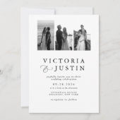 エラ モダン写真コラージュ ウェディング 招待状 (正面)