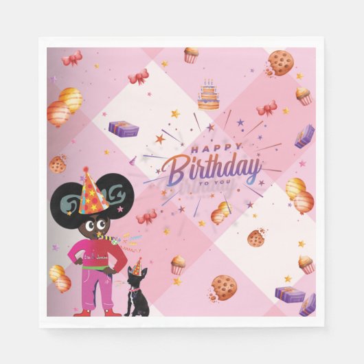 エラB.ジェンキンズピンクパーティーナプキン スタンダードランチョンナプキン (正面)