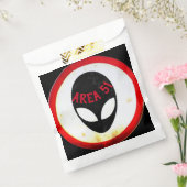 エリアカッコいい51エイリアンヘッドロードサインレッド白黒 フェイバーバッグ (封をした状態)