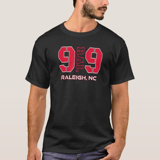 エリアコード919 ローリー ノースカロライナ州 NC GPS座標 Tシャツ (正面)
