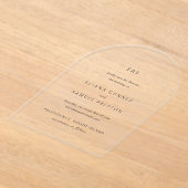 エリアナモノグラムクラシックの結婚式の日付を保存 アクリル招待状 (レイダウン)