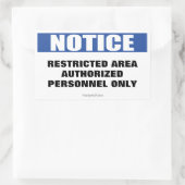 エリア限定通知標識 長方形シール (バッグ)