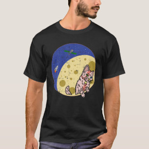 エリア51エイリアンキャットムーンスペースシッププラネット簡単ハロ Tシャツ