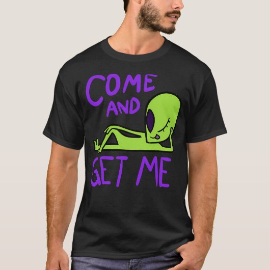 エリア51エイリアンTシャツ 捕まえてみろ Tシャツ (正面)