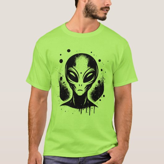エリア51グレーエイリアン宇宙人侵略Sci-FiスペースエイリアンUFO Tシャツ (正面)