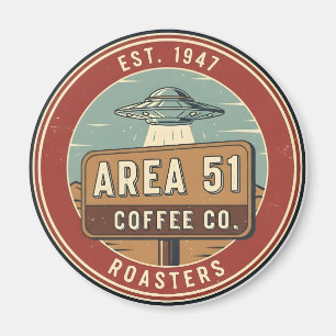 エリア51コーヒーロースターズ ヴィンテージバッジ マグネット