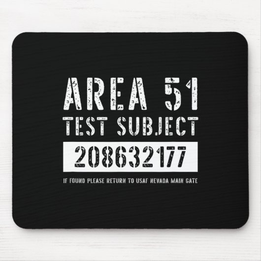 エリア51テストサブジェクト2177エイリアン誘拐半小箱 マウスパッド (正面)