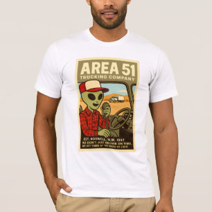 エリア51トラックドライバーロズウェルエイリアン1950のレトロ Tシャツ