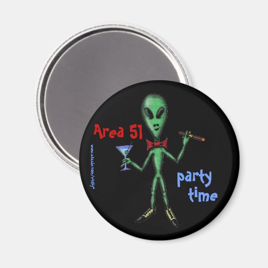 エリア51パーティーエイリアンおもしろい漫画のアートマグネット マグネット (正面/裏面)