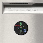 エリア51パーティーエイリアンおもしろい漫画のアートマグネット マグネット (インサイチュ (食洗機))