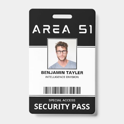 エリア51従業員カスタマイズの写真IDセキュリティパス バッジ (正面)