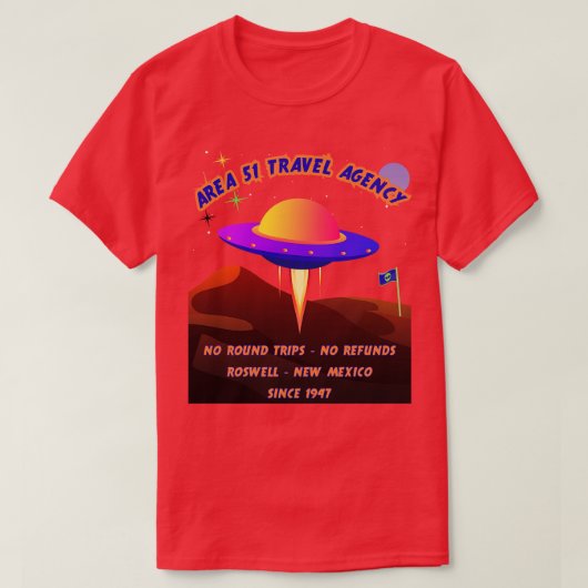 エリア51旅行代理店 Tシャツ (デザイン正面)