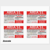 エリア51記号 長方形シール (シート)