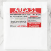 エリア51記号 長方形シール (バッグ)