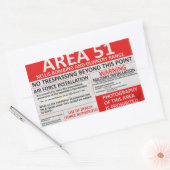 エリア51記号 長方形シール (封筒)