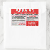 エリア51記号 長方形シール (バッグ)