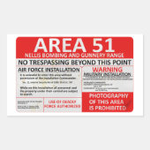 エリア51記号 長方形シール (正面)