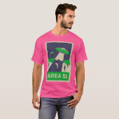 エリア51 -エイリアン回収レトロ緑 Tシャツ (正面フル)
