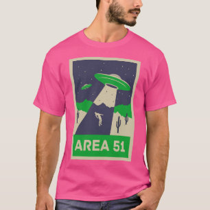 エリア51 -エイリアン回収レトロ緑 Tシャツ