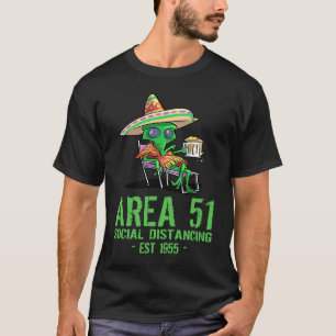 エリア51 ギャグ UFO 酔っ払い 不法滞在 エイリアン シンコ デ マ Tシャツ