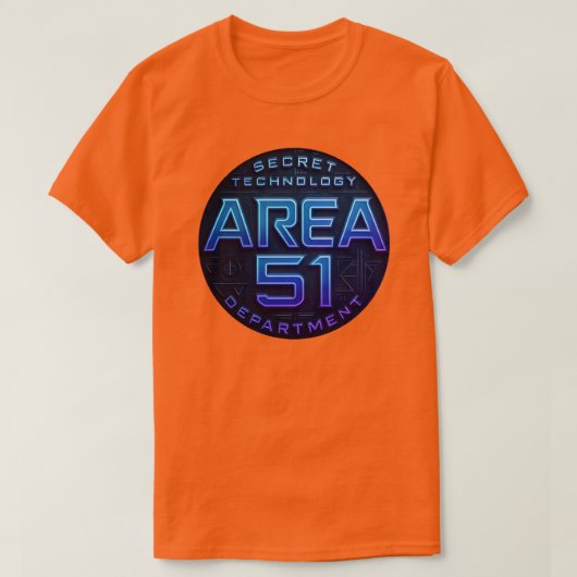 エリア51 – シークレットテクノロジー部門 Tシャツ (デザイン正面)