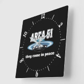 エリア51 スクエア壁時計 (傾斜)