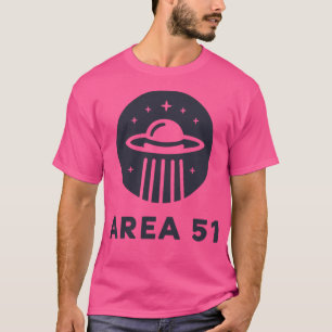 エリア51 – ソーサー飛んでいるロゴ Tシャツ