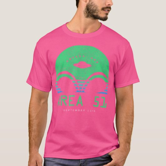 エリア51 2019 夕焼け エイリアンヘッド UFO Tシャツ (正面)