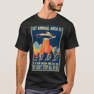 エリア51 5Kおもしろい走シャツ1年次 Tシャツ