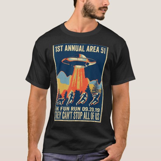 エリア51 5Kおもしろい走シャツ1年次 Tシャツ (正面)