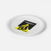 エリア51 UFO、誕生日 ペーパープレート (アングル)