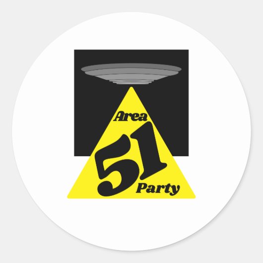 エリア51 UFO、誕生日 ラウンドシール (正面)